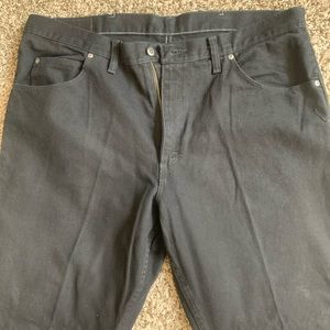 Mens Wrangler Black Relaxed Jeans 38x30